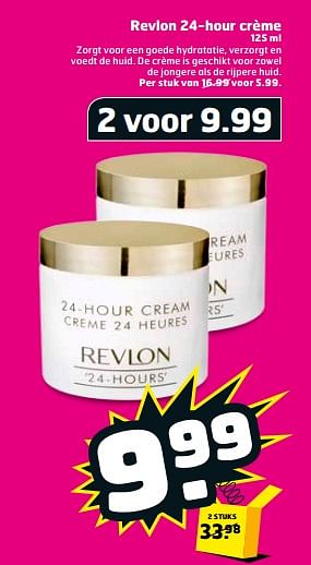 Aanbiedingen Revlon 24-hour crème - Revlon - Geldig van 05/09/2017 tot 17/09/2017 bij Trekpleister