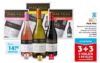Aanbiedingen Park villa - Rode wijnen - Geldig van 06/09/2017 tot 12/09/2017 bij Hoogvliet