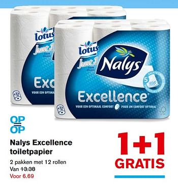 Aanbiedingen Nalys excellence toiletpapier - Nalys - Geldig van 06/09/2017 tot 12/09/2017 bij Hoogvliet