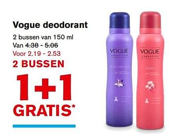 Aanbiedingen Vogue deodorant - Vogue - Geldig van 06/09/2017 tot 12/09/2017 bij Hoogvliet