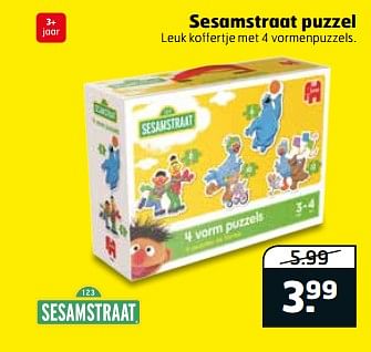 Aanbiedingen Sesamstraat puzzel - Sesamstraat - Geldig van 05/09/2017 tot 17/09/2017 bij Trekpleister