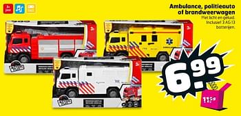 Aanbiedingen Ambulance, politieauto of brandweerwagen - Huismerk - Trekpleister - Geldig van 05/09/2017 tot 17/09/2017 bij Trekpleister