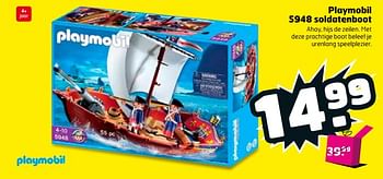 Aanbiedingen Playmobil 5948 soldatenboot - Playmobil - Geldig van 05/09/2017 tot 17/09/2017 bij Trekpleister