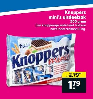 Aanbiedingen Knoppers mini`s uitdeelzak - Knoppers - Geldig van 05/09/2017 tot 17/09/2017 bij Trekpleister