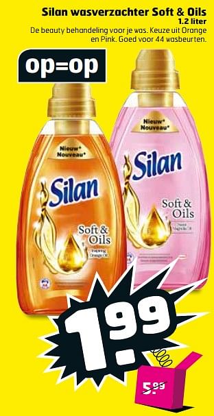 Aanbiedingen Silan wasverzachter soft + oils - Silan - Geldig van 05/09/2017 tot 17/09/2017 bij Trekpleister