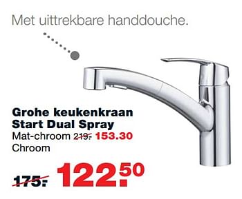 Aanbiedingen Grohe keukenkraan start dual spray - Grohe - Geldig van 11/09/2017 tot 24/09/2017 bij Praxis