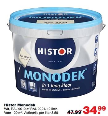 Aanbiedingen Histor monodek - Histor - Geldig van 11/09/2017 tot 24/09/2017 bij Praxis