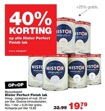 Aanbiedingen Histor perfect finish lak - Histor - Geldig van 11/09/2017 tot 24/09/2017 bij Praxis