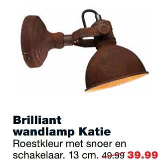 Aanbiedingen Brilliant wandlamp katie - Brilliant - Geldig van 11/09/2017 tot 24/09/2017 bij Praxis