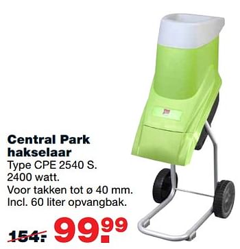 Aanbiedingen Central park hakselaar cpe 2540 s - Central Park - Geldig van 11/09/2017 tot 24/09/2017 bij Praxis