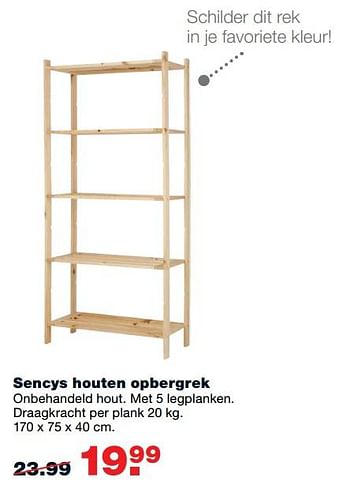 Aanbiedingen Sencys houten opbergrek - Sencys - Geldig van 11/09/2017 tot 24/09/2017 bij Praxis