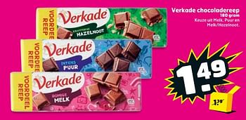 Aanbiedingen Verkade chocoladereep - Verkade - Geldig van 05/09/2017 tot 17/09/2017 bij Trekpleister