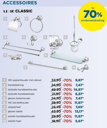 Aanbiedingen Classic accessoires - Linie - Geldig van 28/08/2017 tot 30/09/2017 bij X2O