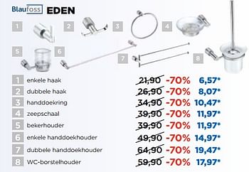 Aanbiedingen Eden accessoires - Blaufoss - Geldig van 28/08/2017 tot 30/09/2017 bij X2O