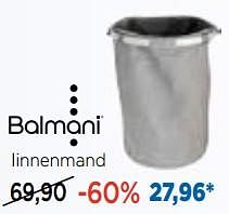 Aanbiedingen Balmani linnenmand - Balmani - Geldig van 28/08/2017 tot 30/09/2017 bij X2O
