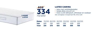 Aanbiedingen Latex carina - Huismerk - TotaalBed - Geldig van 04/09/2017 tot 17/10/2017 bij TotaalBed