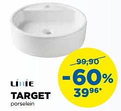Aanbiedingen Target opbouwwastafels - Linie - Geldig van 28/08/2017 tot 30/09/2017 bij X2O
