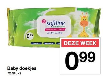 Aanbiedingen Baby doekjes - Soft Line - Geldig van 09/09/2017 tot 16/09/2017 bij Zeeman