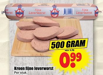 Aanbiedingen Kroon fijne leverworst - Kroon - Geldig van 04/09/2017 tot 09/09/2017 bij Lekker Doen