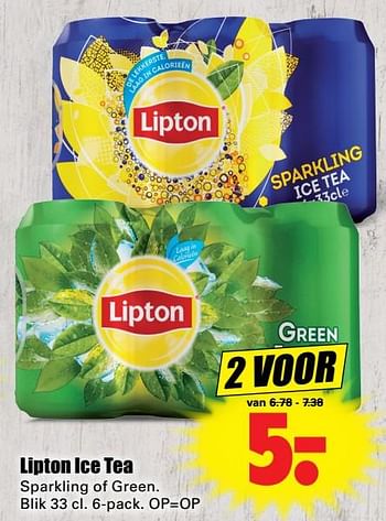 Aanbiedingen Lipton ice tea sparkling of green - Lipton - Geldig van 04/09/2017 tot 09/09/2017 bij Lekker Doen