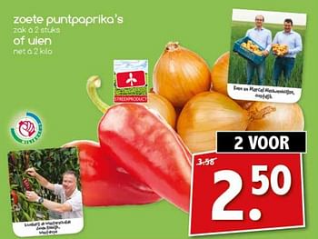 Aanbiedingen Zoete puntpaprika`s of uien - Huismerk - Agrimarkt - Geldig van 04/09/2017 tot 09/09/2017 bij Agrimarkt