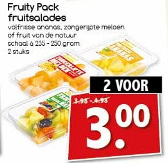 Aanbiedingen Fruity pack fruitsalades - Huismerk - Agrimarkt - Geldig van 04/09/2017 tot 09/09/2017 bij Agrimarkt