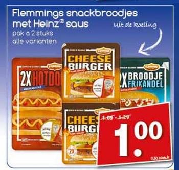 Aanbiedingen Flemmings snackbroodjes met heinze saus - Huismerk - Agrimarkt - Geldig van 04/09/2017 tot 09/09/2017 bij Agrimarkt