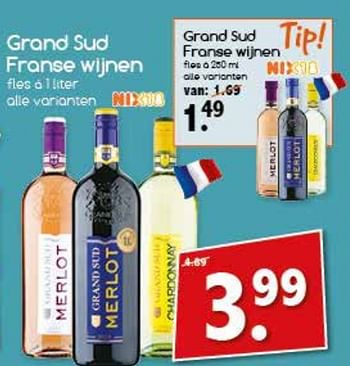 Aanbiedingen Grand sud franse wijnen - Rode wijnen - Geldig van 04/09/2017 tot 09/09/2017 bij Agrimarkt