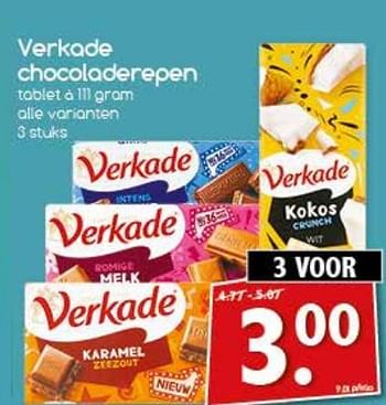 Aanbiedingen Verkade chocoladerepen - Verkade - Geldig van 04/09/2017 tot 09/09/2017 bij Agrimarkt