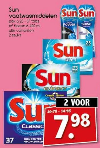 Aanbiedingen Sun vaatwasmiddelen - Sun - Geldig van 04/09/2017 tot 09/09/2017 bij Agrimarkt