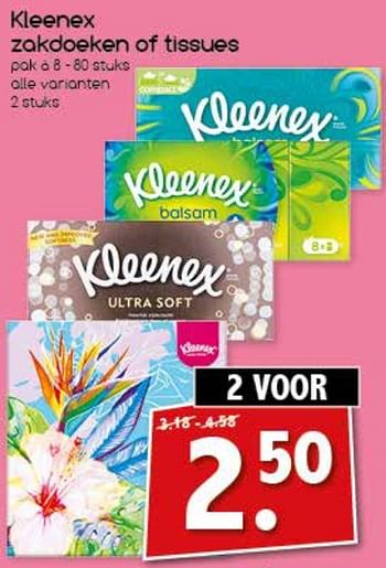 Aanbiedingen Kleenex zakdoeken of tissues - Kleenex - Geldig van 04/09/2017 tot 09/09/2017 bij Agrimarkt