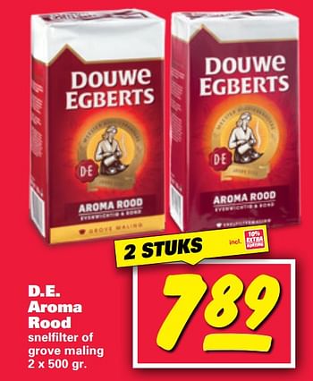 Aanbiedingen D.e. aroma rood - Douwe Egberts - Geldig van 04/09/2017 tot 10/09/2017 bij Nettorama