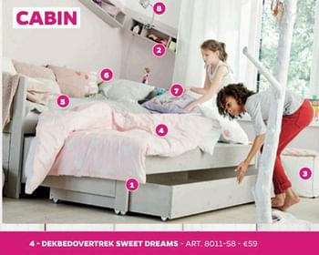 Aanbiedingen Dekbedovertrek sweet dreams - Huismerk - Baby &amp; Tiener Megastore - Geldig van 03/09/2017 tot 08/10/2017 bij Baby & Tiener Megastore