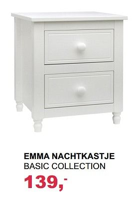 Aanbiedingen Emma nachtkastje basic collection - Basic Collection - Geldig van 03/09/2017 tot 08/10/2017 bij Baby & Tiener Megastore