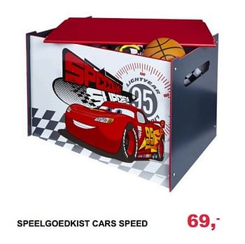 Aanbiedingen Speelgoedkist cars speed - Huismerk - Baby &amp; Tiener Megastore - Geldig van 03/09/2017 tot 08/10/2017 bij Baby & Tiener Megastore