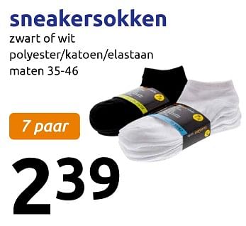 Aanbiedingen Sneakersokken - Huismerk - Action - Geldig van 06/09/2017 tot 12/09/2017 bij Action