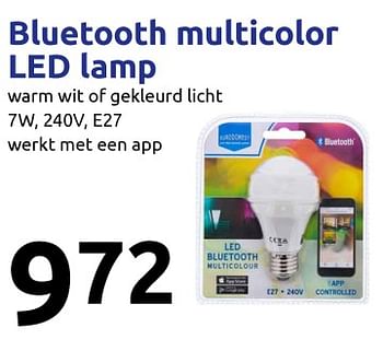 Aanbiedingen Bluetooth multicolor led lamp - Huismerk - Action - Geldig van 06/09/2017 tot 12/09/2017 bij Action