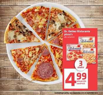 Aanbiedingen Dr. oetker ristorante pizza`s - Dr. Oetker - Geldig van 07/09/2017 tot 20/09/2017 bij Attent