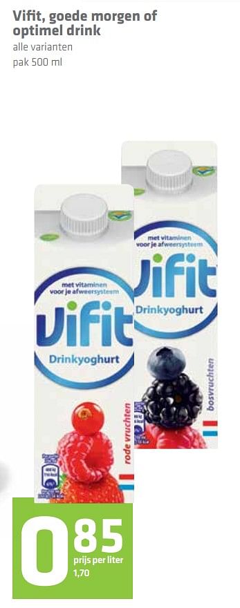 Aanbiedingen Vifit, goede morgen of optimel drink - Campina - Geldig van 07/09/2017 tot 20/09/2017 bij Attent