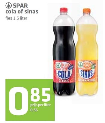 Aanbiedingen Spar cola of sinas - Spar - Geldig van 07/09/2017 tot 20/09/2017 bij Attent