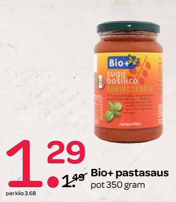 Aanbiedingen Bio+ pastasaus - Bio+ - Geldig van 07/09/2017 tot 20/09/2017 bij Spar