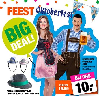 Aanbiedingen Lederhosen of dirndl jurk - Huismerk - Big Bazar - Geldig van 11/09/2017 tot 24/09/2017 bij Big Bazar