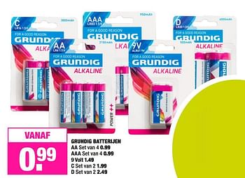 Aanbiedingen Grundig batterijen - Grundig - Geldig van 11/09/2017 tot 24/09/2017 bij Big Bazar