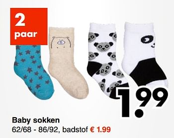 Aanbiedingen Baby sokken - Huismerk - Wibra - Geldig van 04/09/2017 tot 16/09/2017 bij Wibra