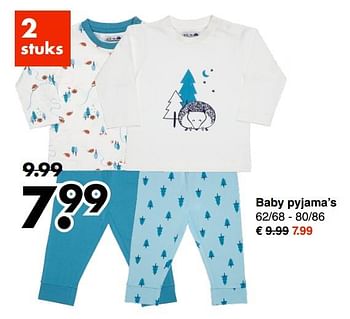 Aanbiedingen Baby pyjama`s - Huismerk - Wibra - Geldig van 04/09/2017 tot 16/09/2017 bij Wibra
