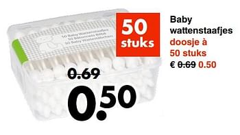 Aanbiedingen Baby wattenstaafjes - Huismerk - Wibra - Geldig van 04/09/2017 tot 16/09/2017 bij Wibra