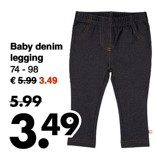 Aanbiedingen Baby denim legging - Huismerk - Wibra - Geldig van 04/09/2017 tot 16/09/2017 bij Wibra