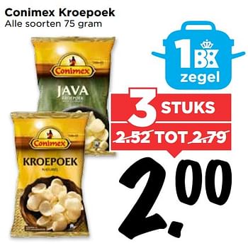 Aanbiedingen Conimex kroepoek - Conimex - Geldig van 10/09/2017 tot 16/09/2017 bij Vomar