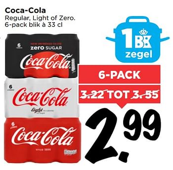 Aanbiedingen Coca-cola regular, light of zero - The Coca Cola Company - Geldig van 10/09/2017 tot 16/09/2017 bij Vomar