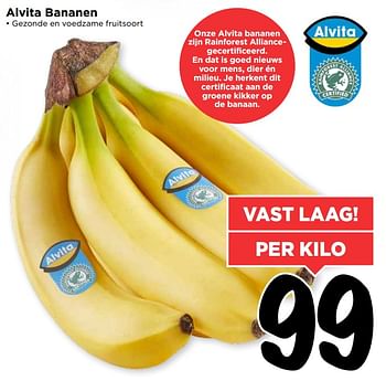 Aanbiedingen Alvita bananen - Alvita - Geldig van 10/09/2017 tot 16/09/2017 bij Vomar